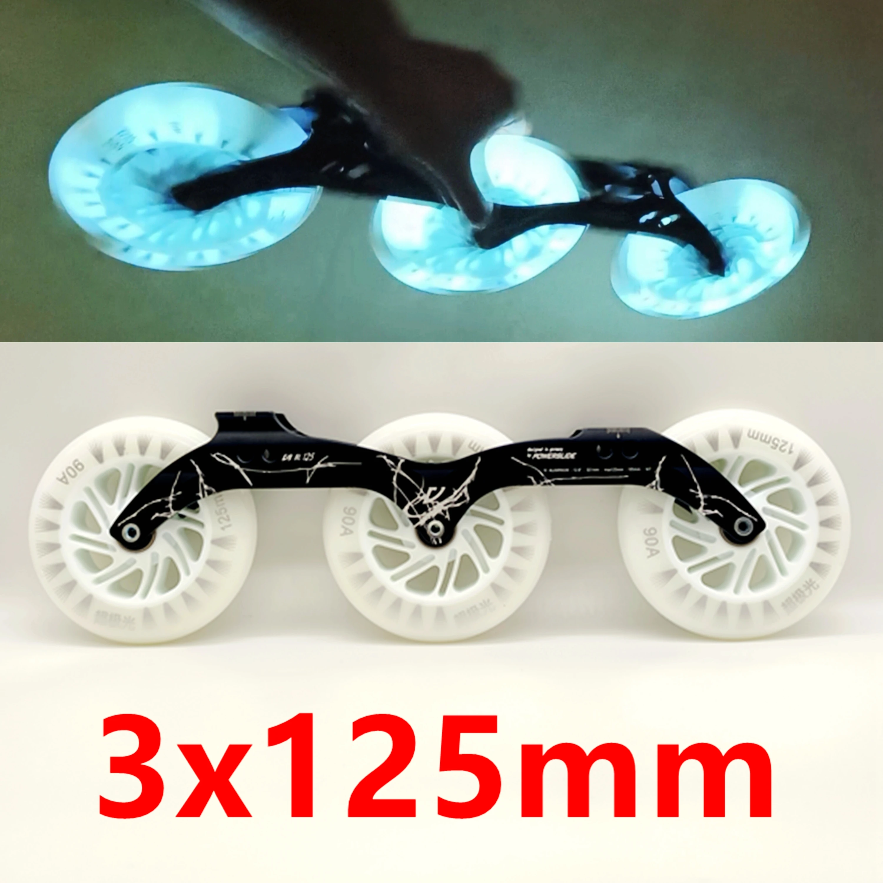 cadre-de-patins-de-vitesse-3x125mm-avec-roues-clignotantes-installees-125x24mm-85a-livraison-gratuite