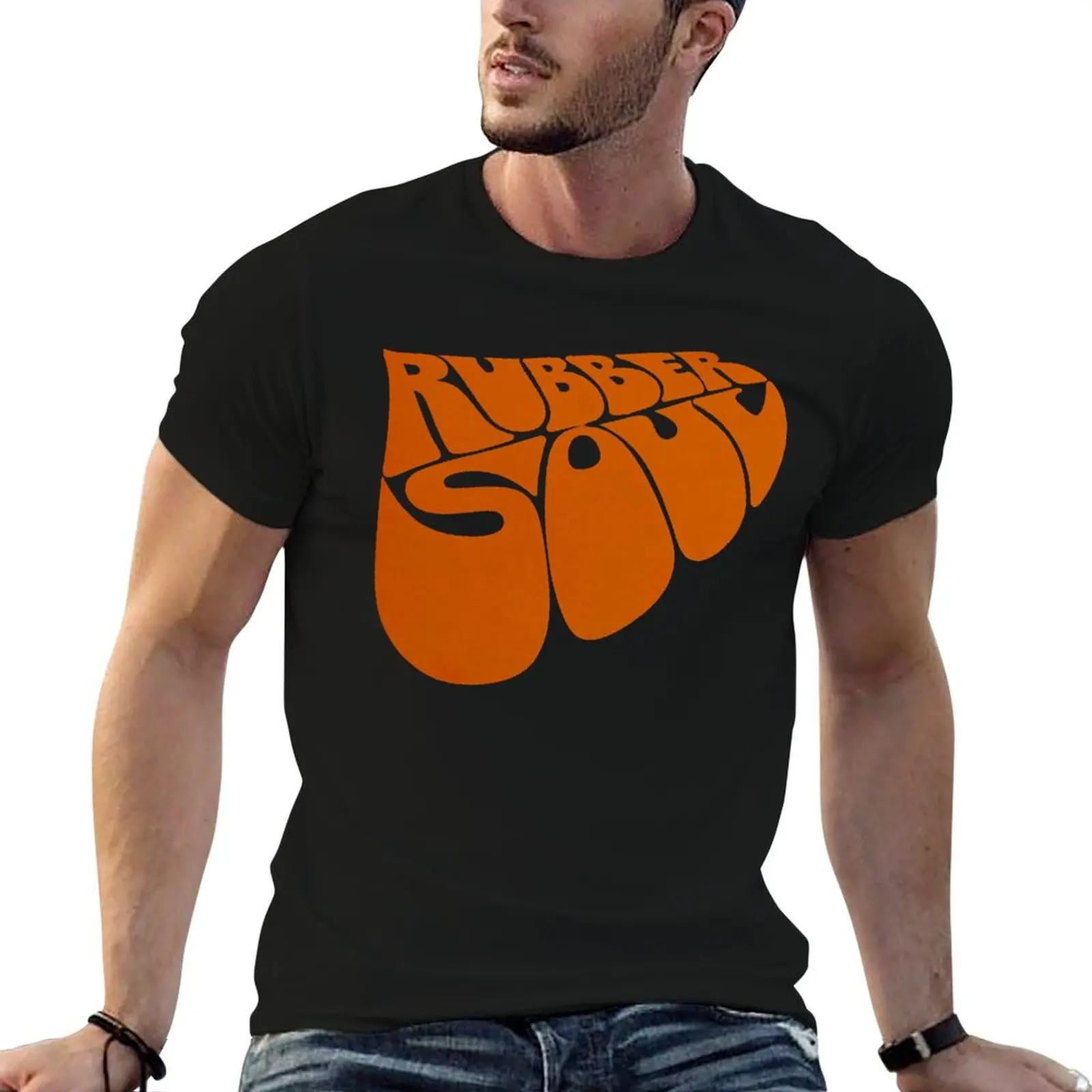 Rubber Soul Logo T-Shirt cotton t shirts man 100% t shirts for man graphic vintage t shirt for man 100 percent cotton T-shirt