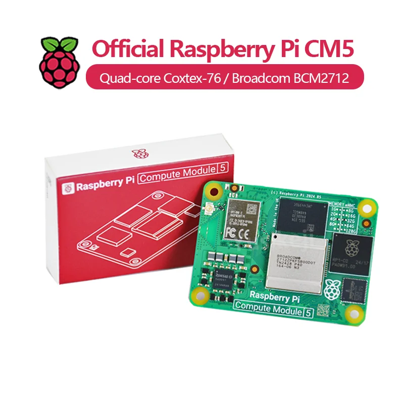 Original Raspberry Pi CM5 RAM 4GB WIFI EMMC CM5104032 Broadcom BCM2712 Dual 4K Output+HDR 800MHz VideoCore Quad-core Coxtex-76