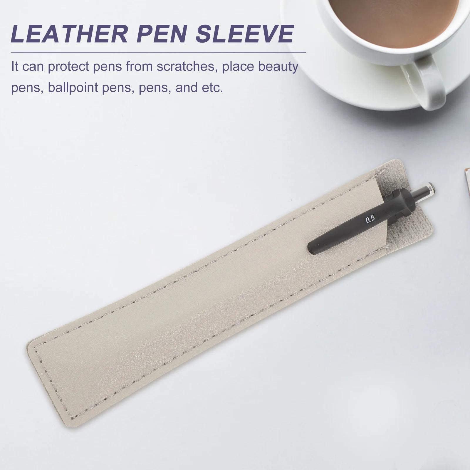 

12pcs Holder With Elastic Band Pu Sleeve For Notebook Journal Portable Pen Storage Pouch Belt Pen Holder