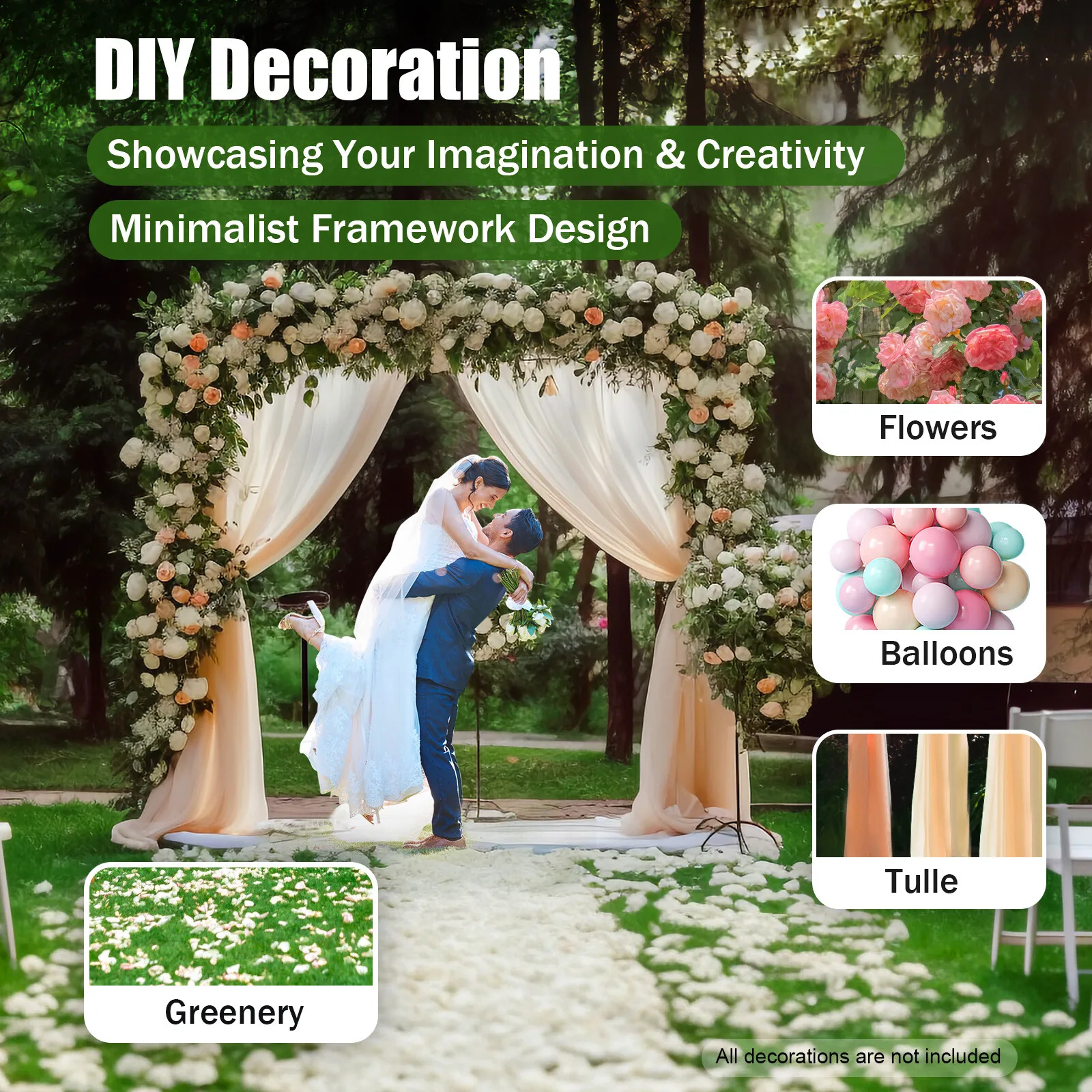 Silver&Purple Wedding Decoration Stand With English Manual - Complete Accessories For Easy Assembly, Ideal For Photo Studio