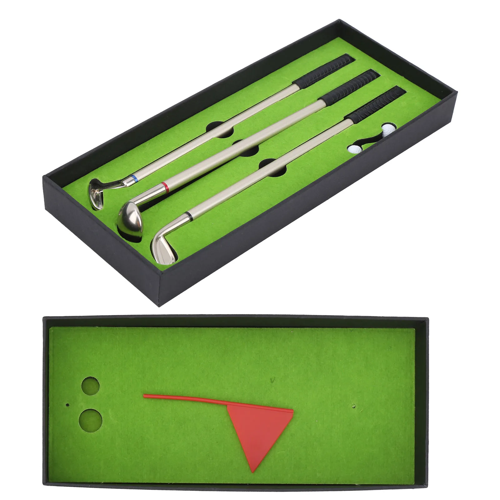 

ZK30 Mini Desk Games Box Green Driving Range with Golf Club Pens Balls Flag Gift Desktop Decor