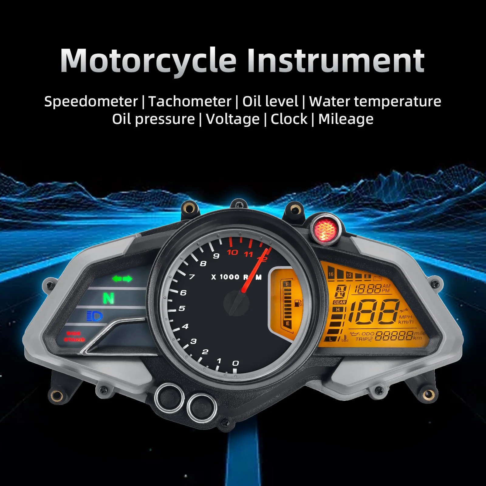 Motorcycle Speedometer Instrument Oil Level Meter Gauge LCD Tachometer Odometer For Bajaj pulsar 135 150 160 180 200NS 2015-2018