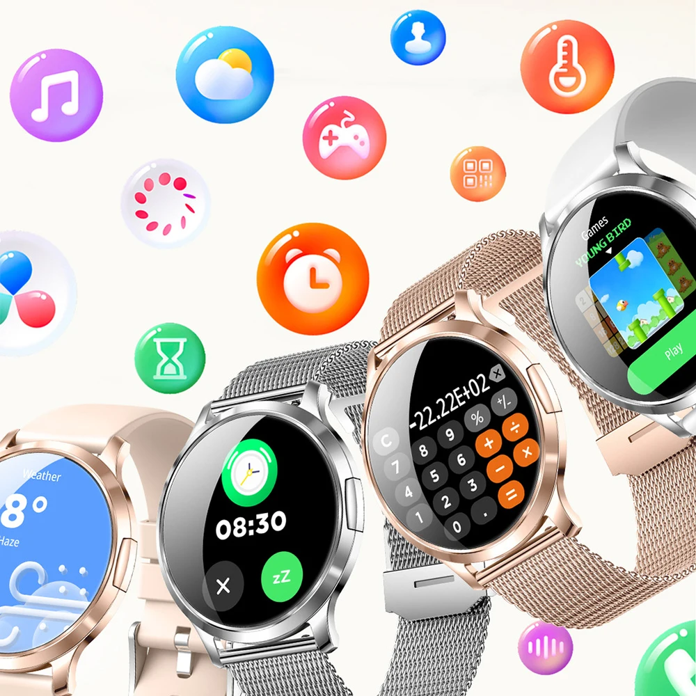 1.32" AMOLED Smart Watch Men Women V93 Ladies Smartwatch 2026 Digital Wrist Watches Electronic Wristwatch Clock Fitness Bracelet