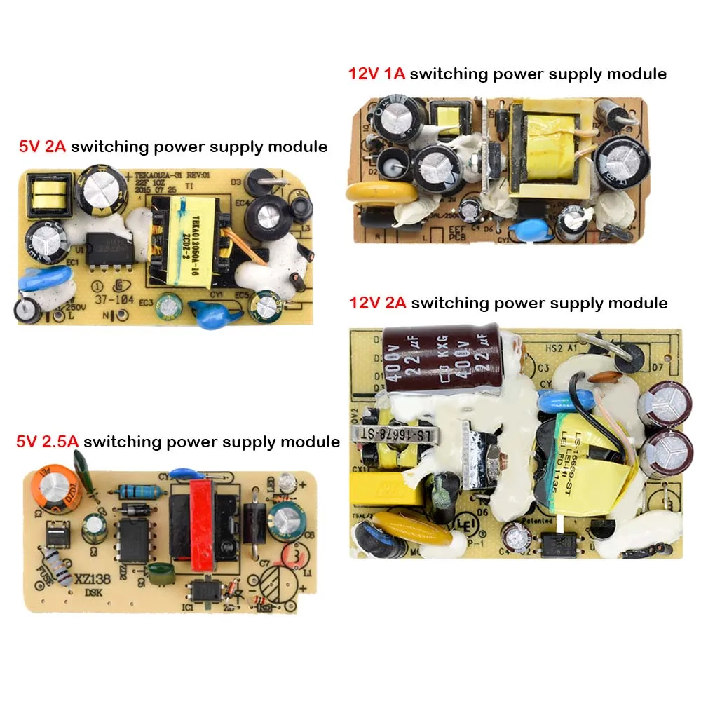 AC100V-240V to DC 5V 2A/2.5A 12V 1A/2A switching power supply module switch overvoltage and overcurrent short circuit protection