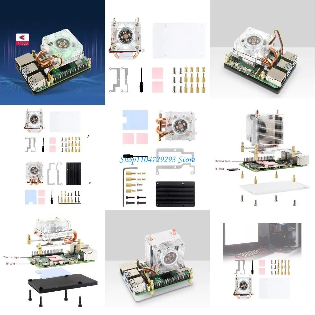 

Y2GD CPU Cooling Fan for Pi 5 Advanced Heat Sink, Colorful Effects