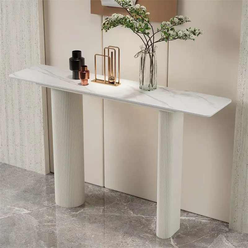 

Cream Wind Entrance Cabinet Advanced Sense Entrance Platform Living Room Shelf Platform Rock Slate Bar Entrance Table