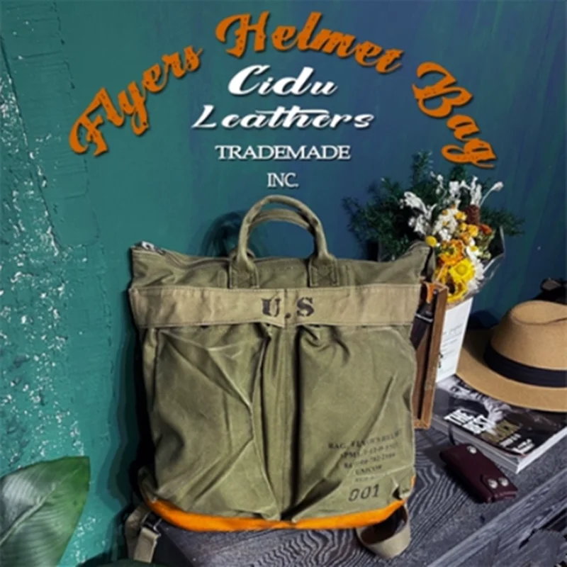 Travel Commuter Oil Wax Canvas Pilot Handbag Backpack Men Women Outdoor Trekking Hiking Climbing Camping Riding Rackpack