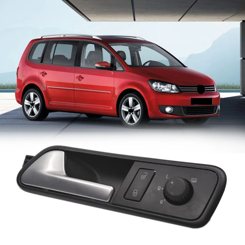 Car Inside Door Handle With Safety Door Lock Switch And Rearview Mirror Control Knob Switch For Touran 05-12