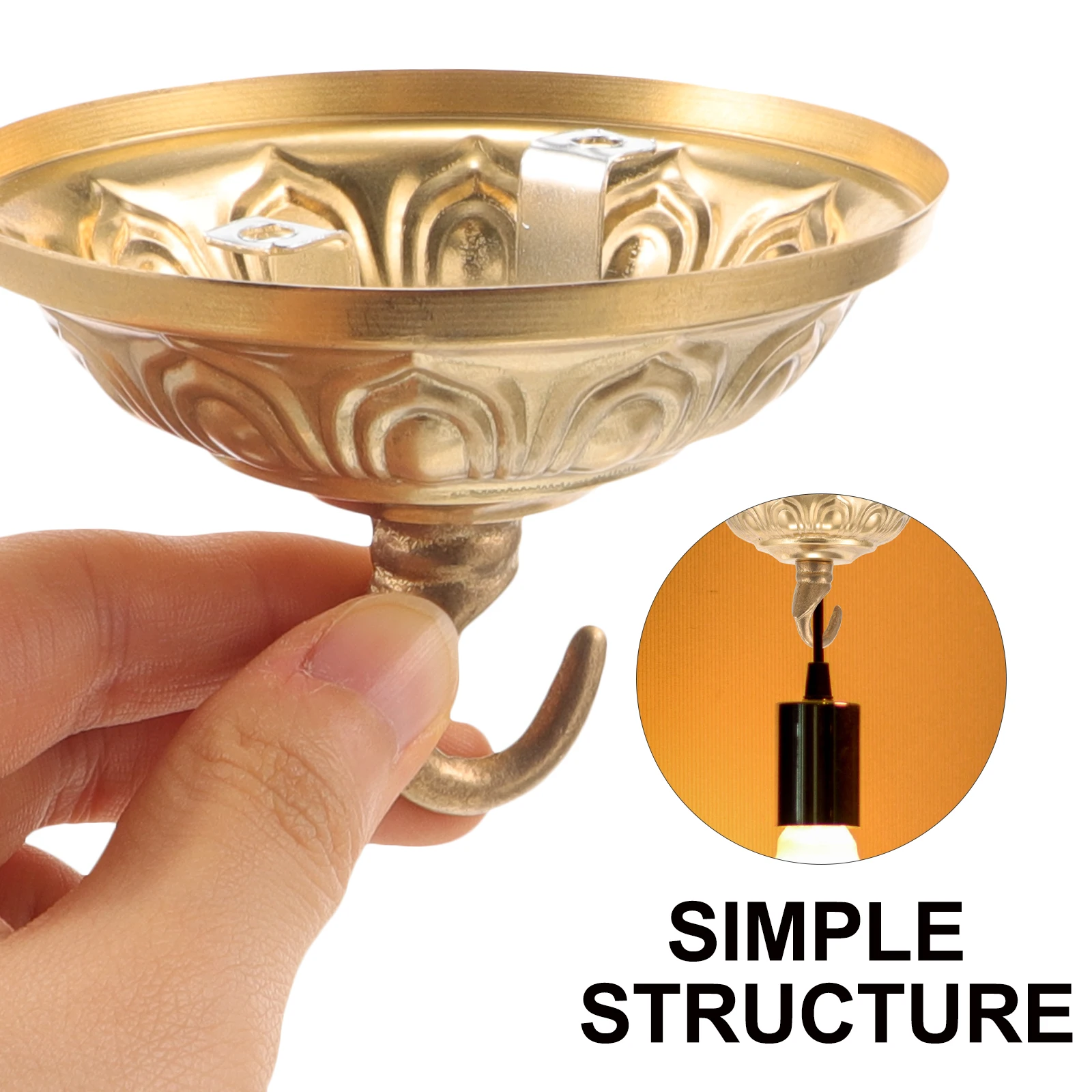 

Ceiling Light Canopy Hook Board Rings Mount Pendant Chandelier Cover Plate Copper Sturdy Practical Easy Install Delicate Design