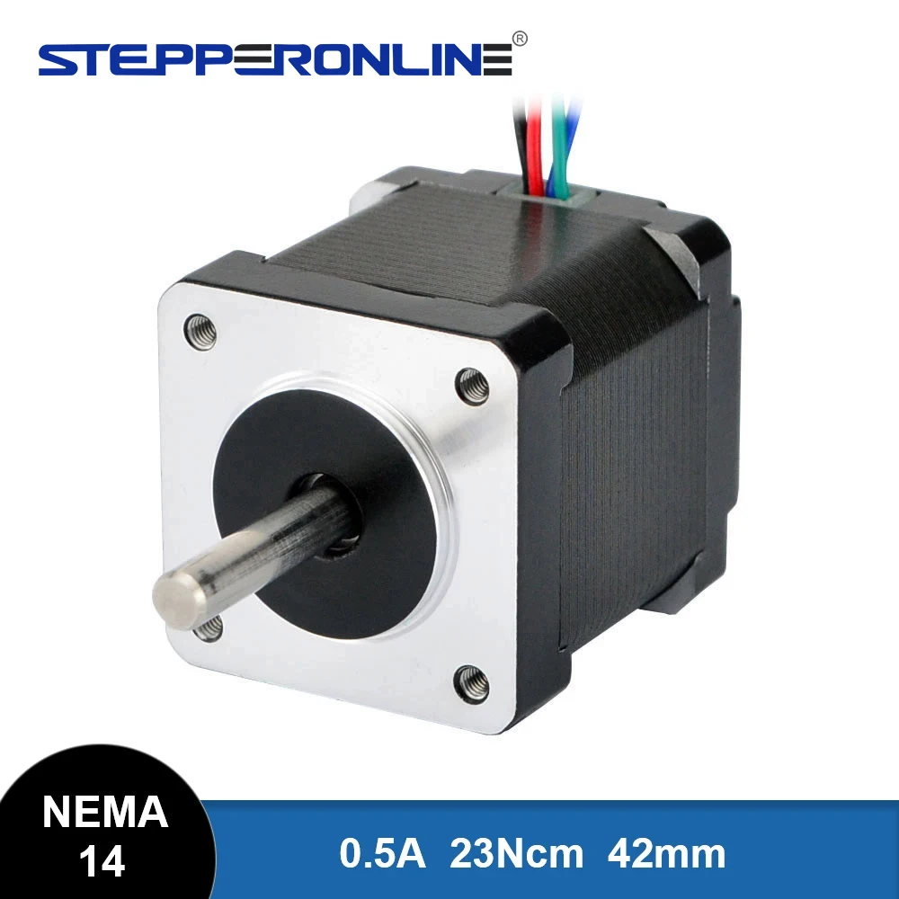 Nema 14 Stepper Motor 42mm 23Ncm(32.6oz.in) 0.5A 4-lead Nema14 Step Motor for DIY CNC 3D Printer Motor