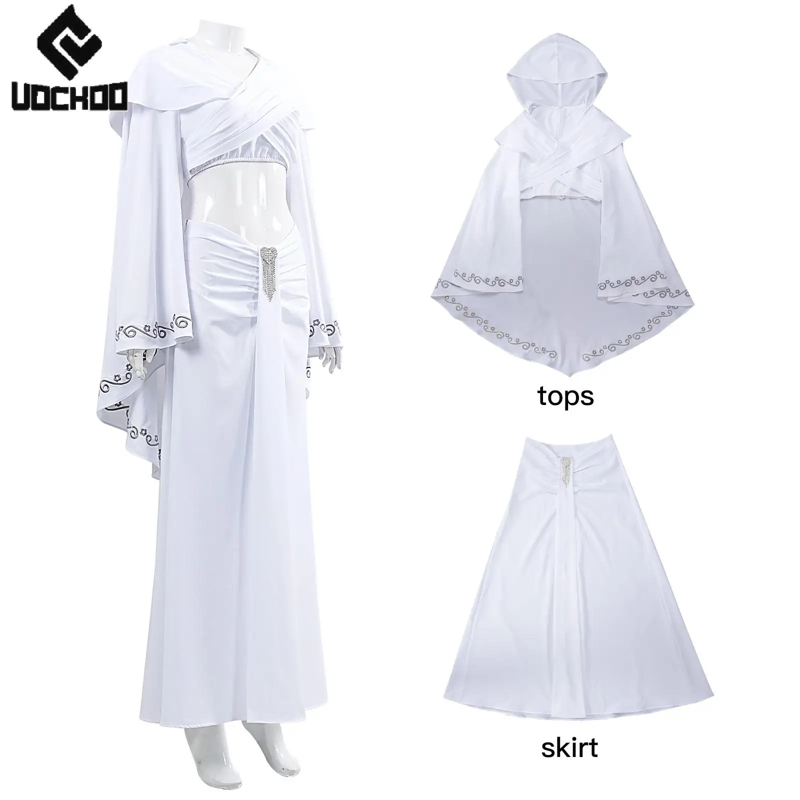 

Карнавальный костюм королевы Амидала для косплея, женский костюм героя из фильма, белое платье, праздничный халат, костюм для взрослых, сценический наряд