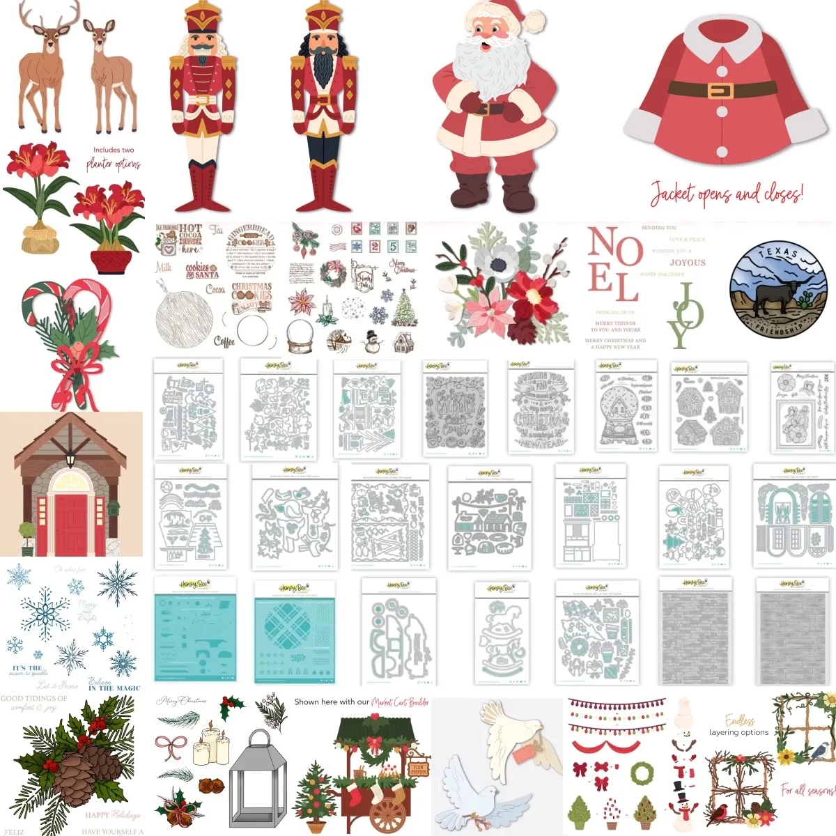 

Christmas Reindeer Flowers Snowball House Clear Stamps Metal Cutting Dies Stencil Hot Foil DIY Scrapbook Make Paper Album