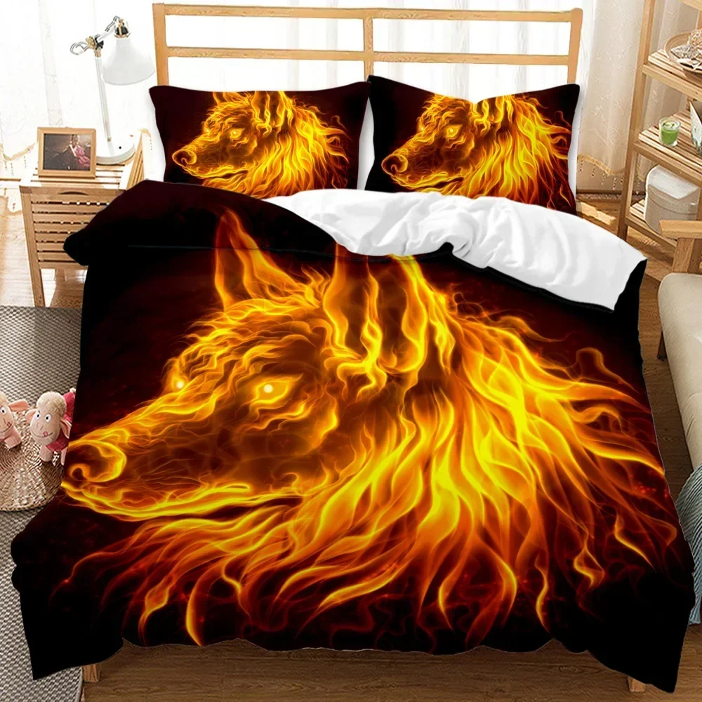 

Wolf Animal Pattern Cool Wildlife Comfortable Duvet Quilt Cover Pillowcase Bedding Set Children Bedroom Decoration Home Textile