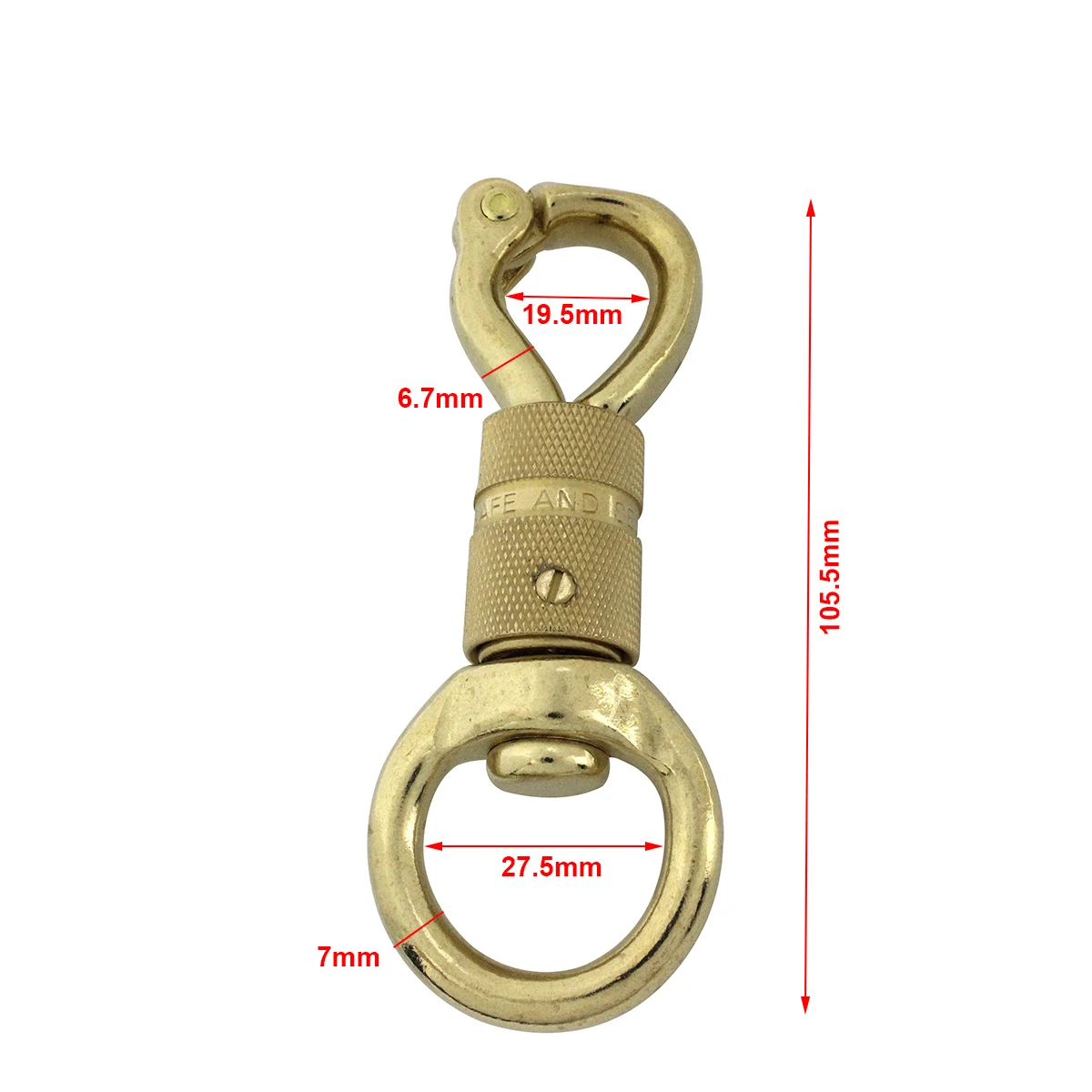 1piece Solid Brass Snap Hook Heavy Duty Swivel Eye Clasps for Large Dog Pet Leashes Horse Gear Safety Catch Buckle High Quality