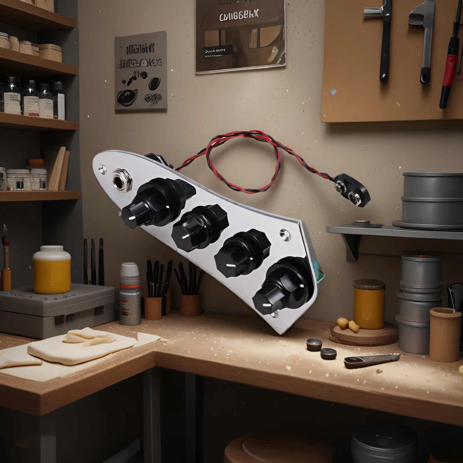 

Guitar Bass Control Plate Pre Wired Supplies Wired Switch Control Plate for Electric Bass Instrument