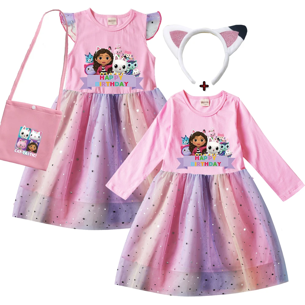 Kids Girls Clothing Baby Girl La Casa De Muñecas De Gaby Dresses Cartoon Children Sport Causal Dress Gaby Happy Birthday Gift