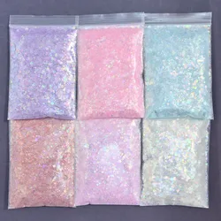 50g/Bag Opal Powder Nail Glitter Pink Purple White Mix Summer Color Nails Art Sequins Flakes Supplies for Nail Makeup Decoration