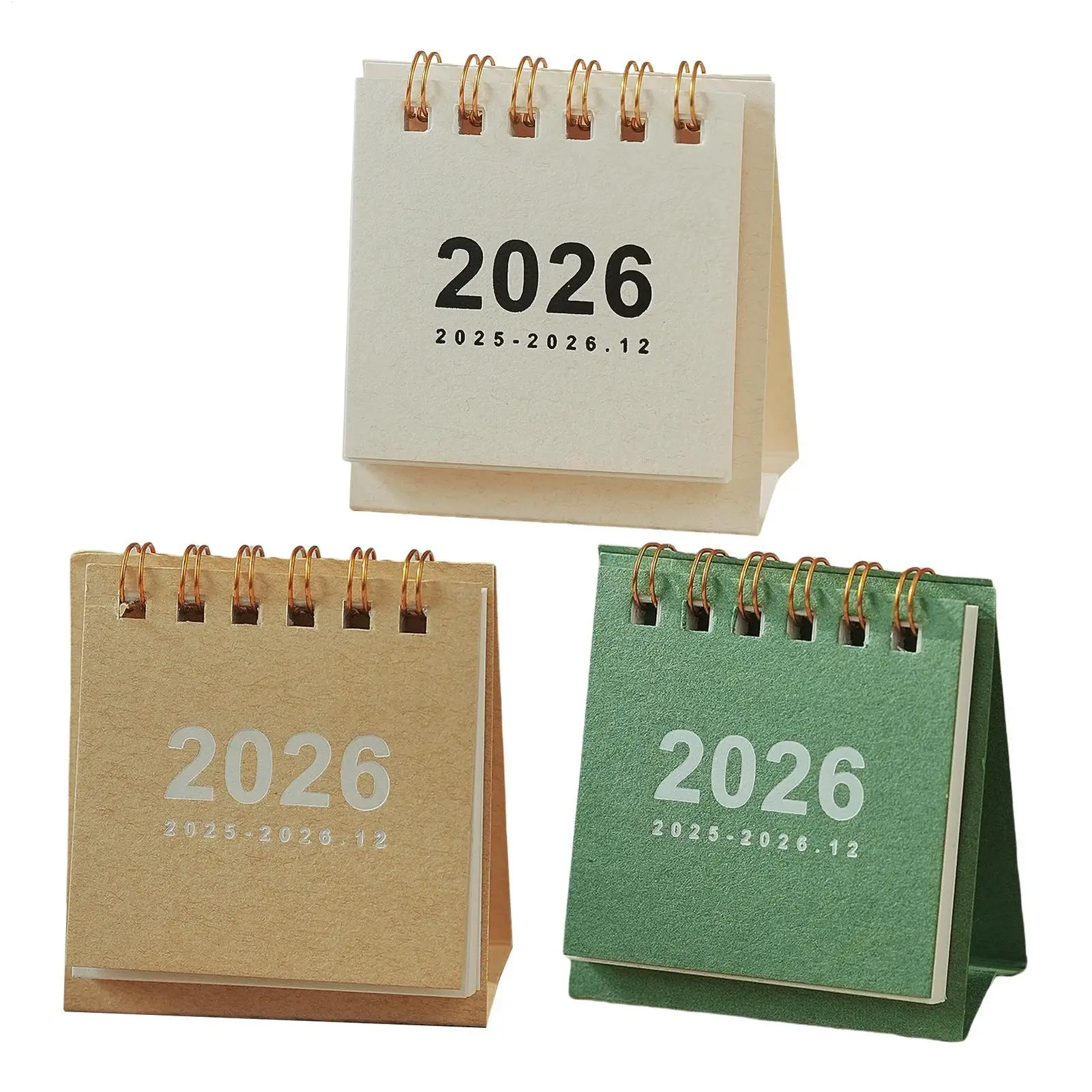 Calendario da tavolo 2026 Mini calendario da tavolo Stile casual Calendario portatile in tinta unita Ornamento da tavolo Piano di controllo Decorazioni da scrivania