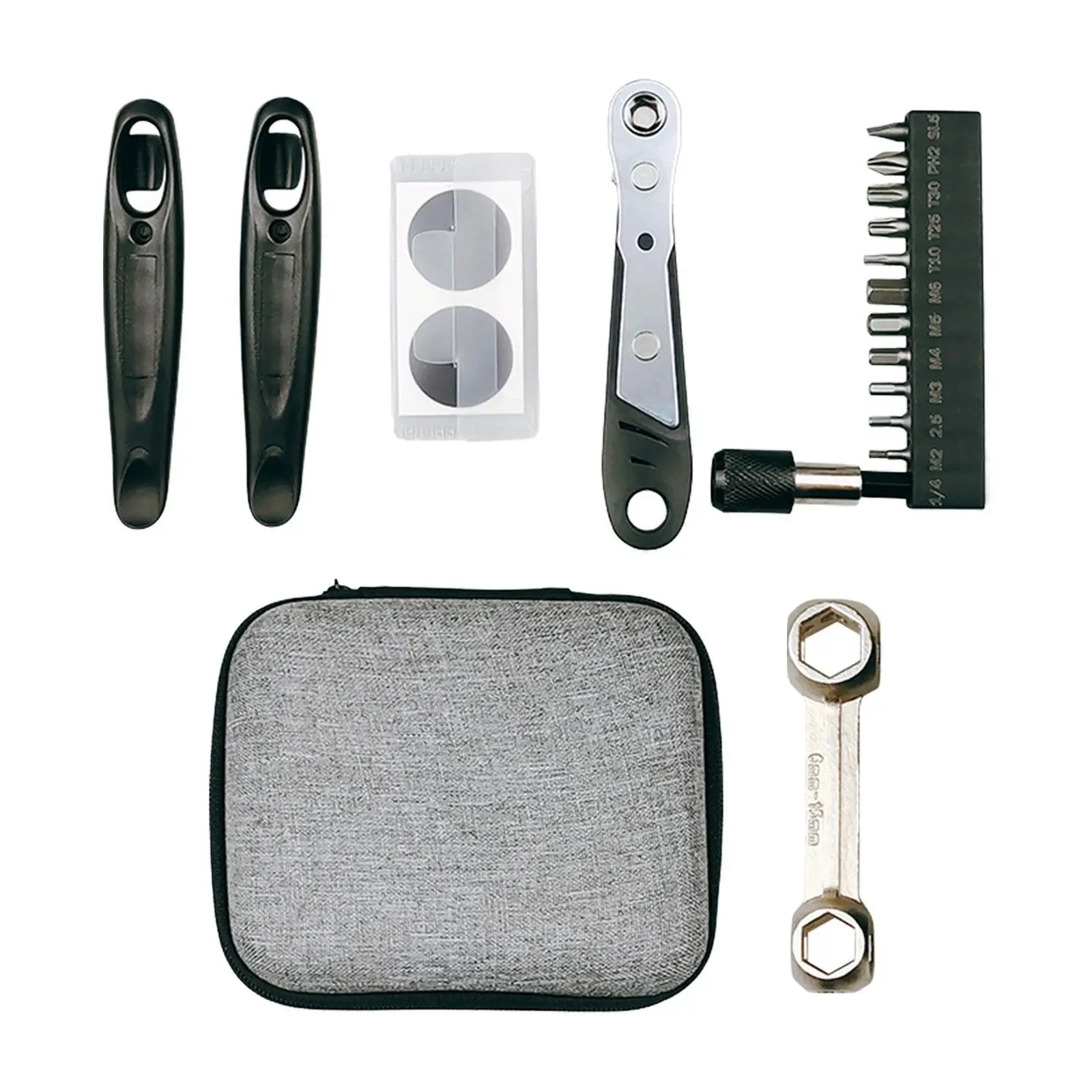 

Портативный набор инструментов для ремонта велосипедов с шестигранными ключами и сумкой для хранения, подходит для всех типов велосипедов