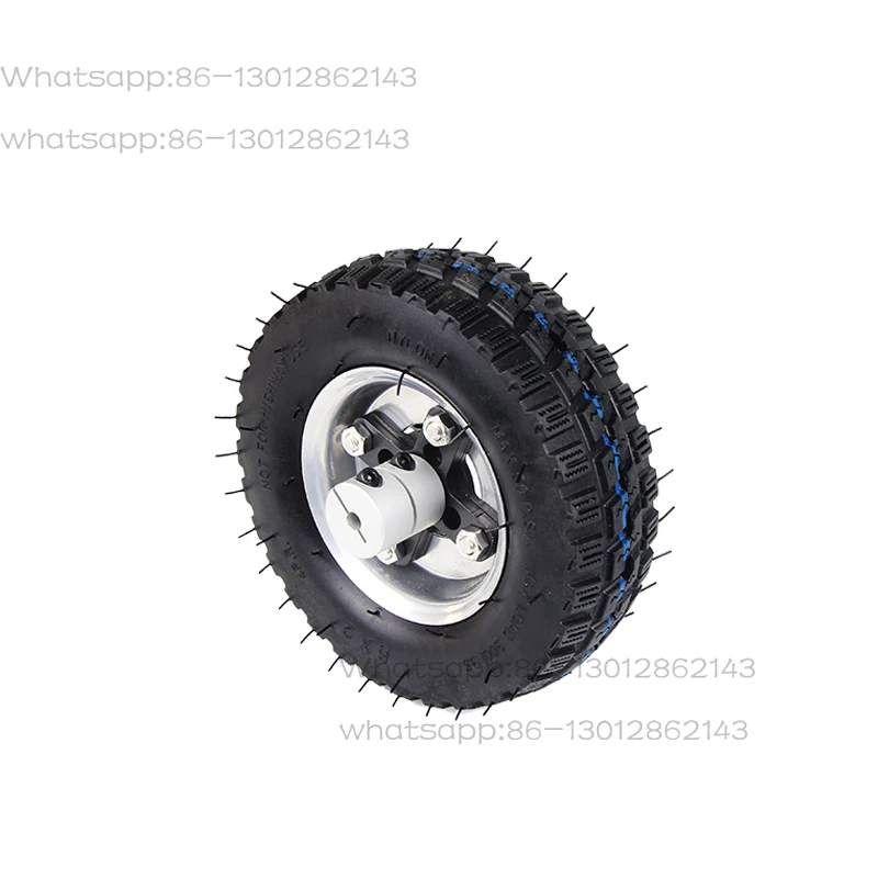 1 6-inch drive wheel - pneumatic rubber tire with anti slip floor and steel rim (6mm/8mm hole options)