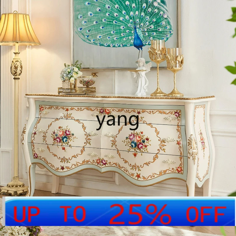 

LTT court solid wood painted bedroom storage multi bucket bedside decorative cabinet