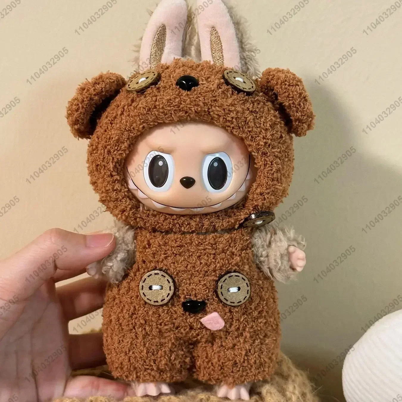 Labubu The Monsters Tim bear Minion Costume Clothes High Quality 1:1 Replica Vinyl Doll Action Figure Bag Charm Pendant Gift