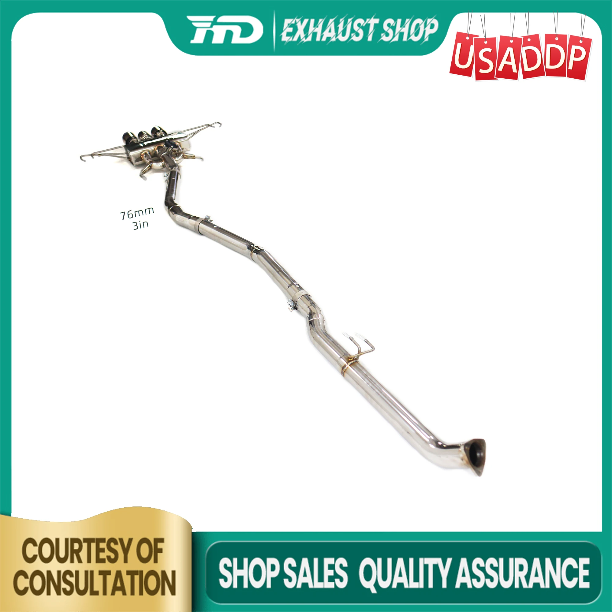 

HMD for Honda Civic Type-R FK8 SS304 Exhaust system Non-destructive installation Catback Electronic valve Muffler Tips