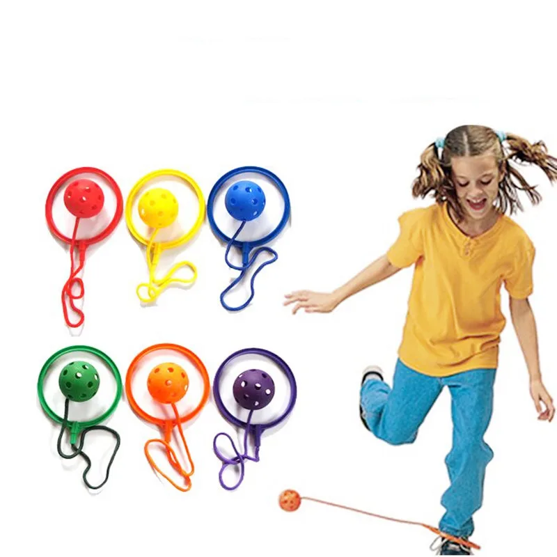 

1 Piece Child Outdoor Sport Skip Ball Fitness Coordination Balance Jumping Rope Ball Rainbow Color Skipping Toy games for kids