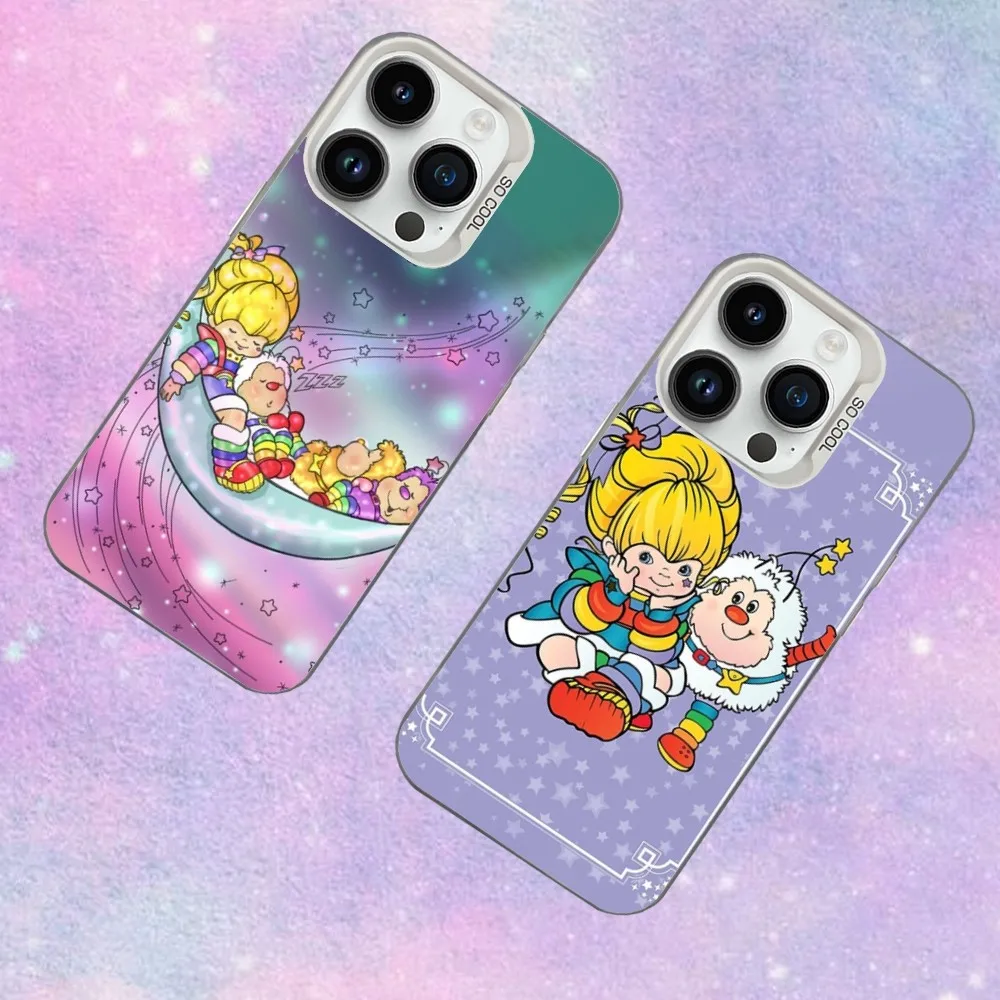 

R-Rainbows Cartoon B-Brites Phone Case For iPhone 16,15,14,13,12,11,Mini,Pro,SE,MAX White Matte Shockproof Cover