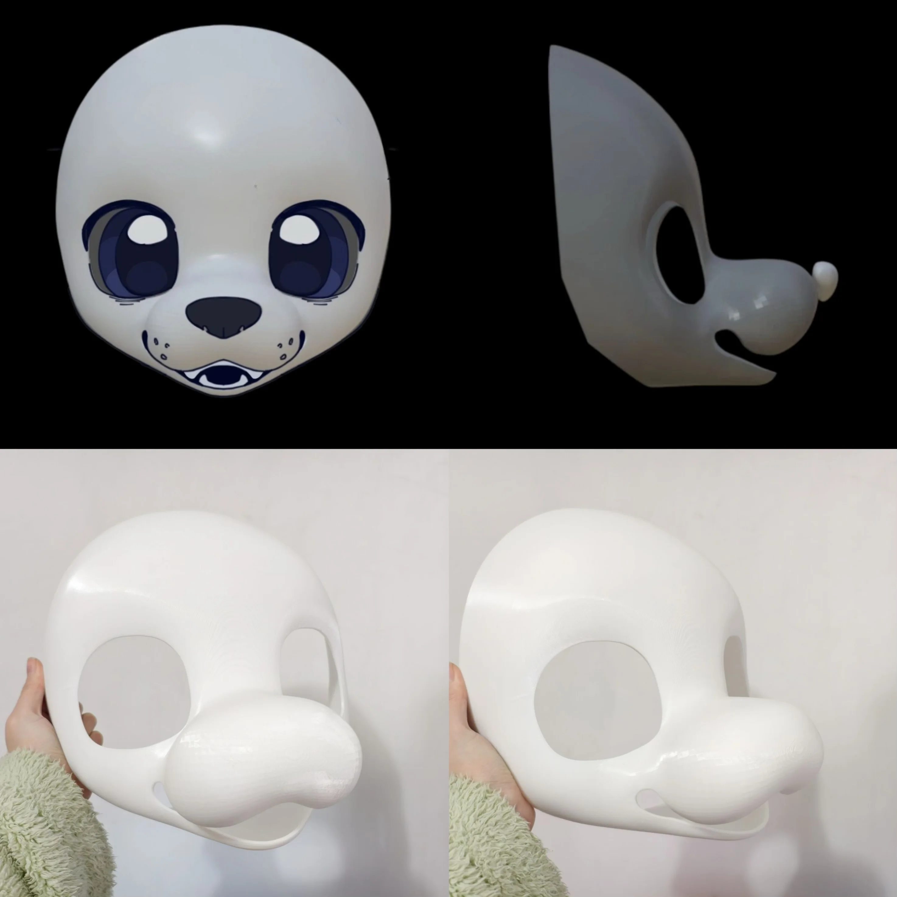 Base Mask Mixed Series Puppy Animal Skull Big Mouth Tube 3d Print Skull Furry Middle Snout with Nose Accessories Anime cos Props