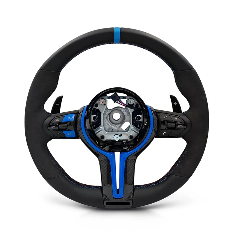 With Carbon Trim Alcantara Steering Wheel for BMW F10 F11 F12 X5 F15 X6 F16 F20 F21 F22 F25 F26 F30 F31 F32 F33 F34 F36 M3 F80