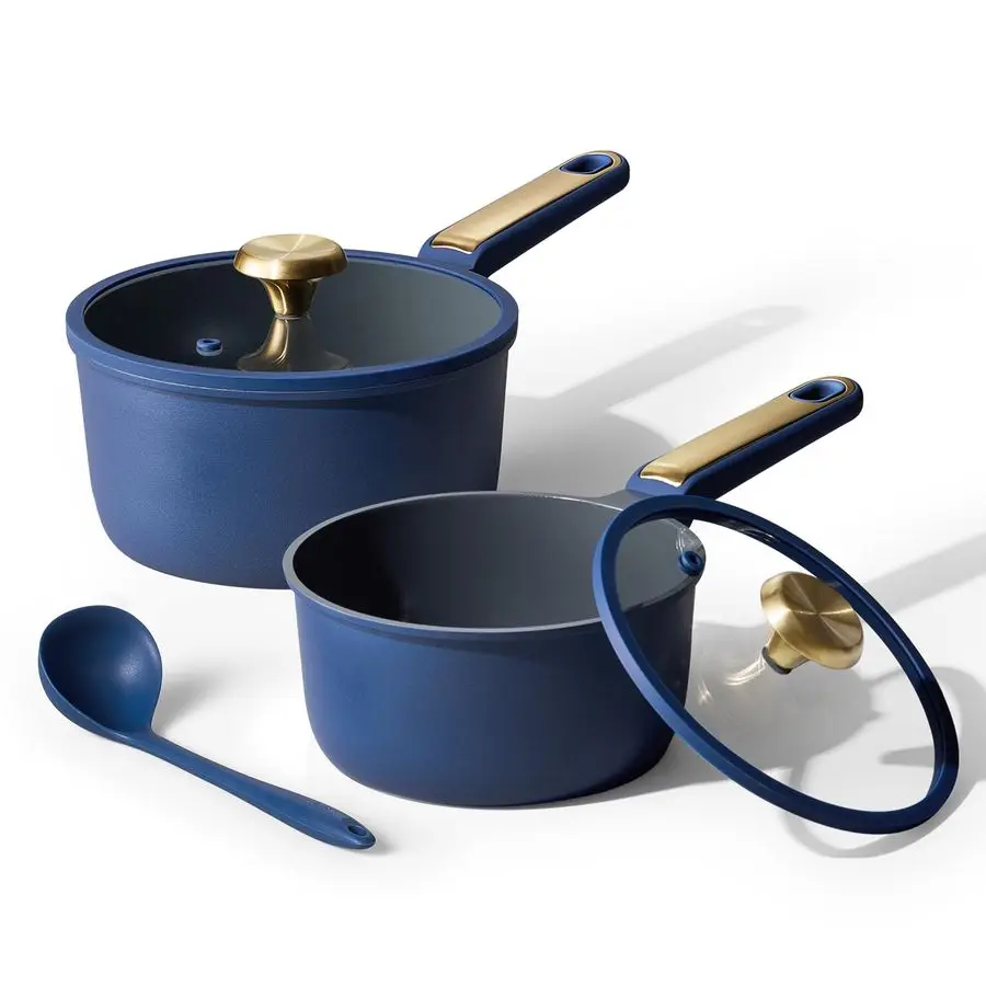 

2QT amp 2.5QT Sauce Pan Sets with Lid amp Ladle Cooking Pots Nonstick Saucepans Cookware Set Small Kitchen Pot, Induction Compta