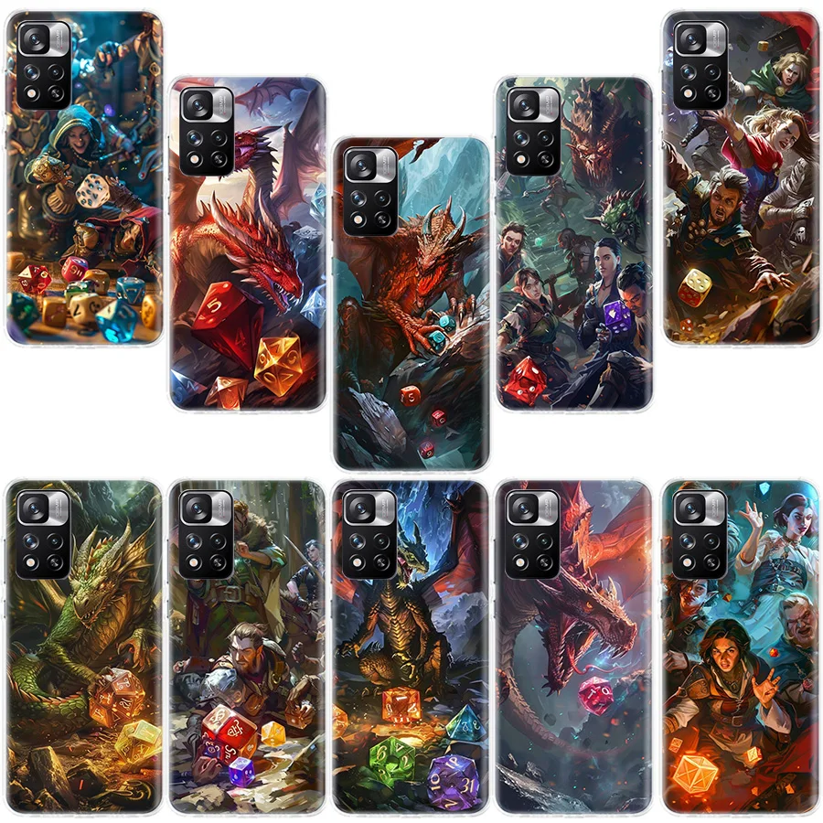 

Game D-Dungeons D-Dragons D-DND Phone Case For Redmi Note 13 12 Pro Plus 14 15 Pro 5G 11 11T 11E 11S 10 Pro 10S 9 9S Cover Cell