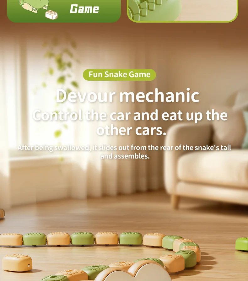 New Electric Remote-Controlled Snake Magnet Car,Parent-Child Interactive MultiPlayer Battle Toy,Christmas Birthday Gift for Kids