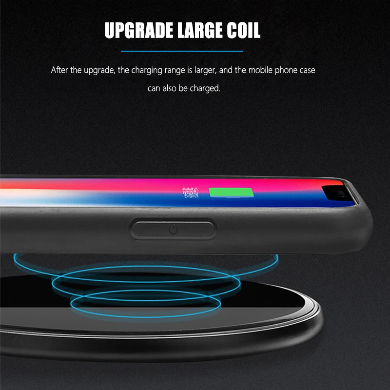 15W Wireless Charger Pad Metal Glass Mirror For Samsung S20 S21 Ultra Note 10 Plus S9 S8 Huawei Mobile Phone Wireless Charger