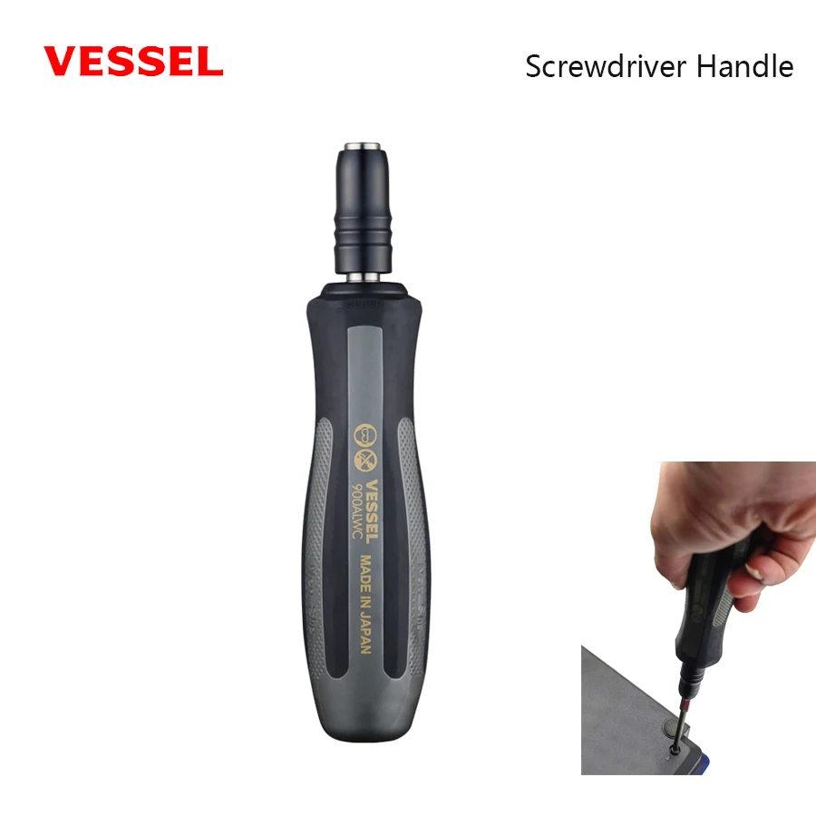 VESSEL 900ALWC 1/4\'\' Hex Screwdriver Handle Non-slip Adapter for Screwdriver Bits