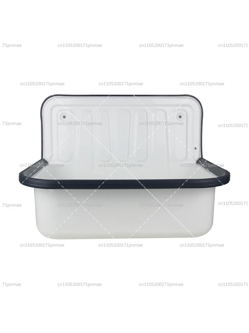 

Retro Enamel Wall Mounted Sink Hand Basin for Kitchen Bathroom Outdoor Balcony