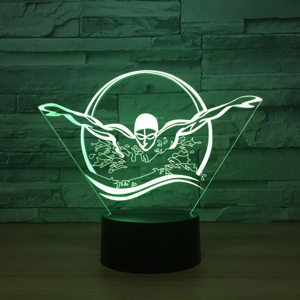 Creative Swimming 3d Eye Care Night Lamp Led Solid New Special Usb Bedroom Bedside Novelty Usb Led 3d Light Fixtures