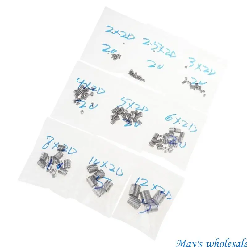 Sửa chữa sợi thép 120pcs Bộ 2 mm đến 12 mm Chèn chèn chèn cho các ứng dụng ô tô & điện tử 448a