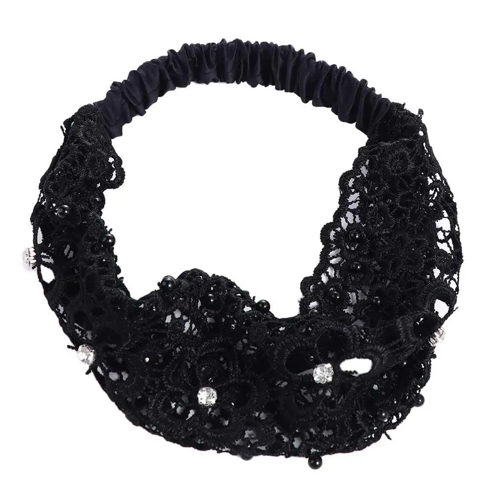 For Girls Pearl Flower Wide Side For Women Makeup Women Hairband Lace Hair Hoop Korean Style Headband Hair Accessories