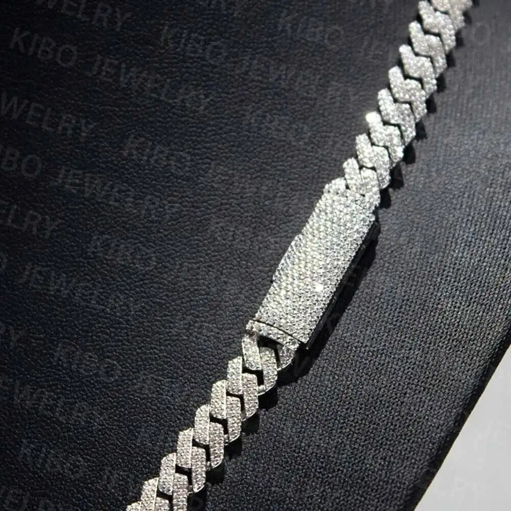 Luxury Wholesale 6mm 8mm 10mm 14mm Hip Hop Vvs Diamond Rock Necklace Bracelet Dropshipping Silver Iced Out Cuban Link Moissanite