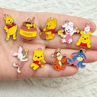 10pcs Cartoon Charm for Jewelry Making Enamel Necklace Earring Bracelet Pendant Keychain Diy Accessories Alloy Metal Gold Plated