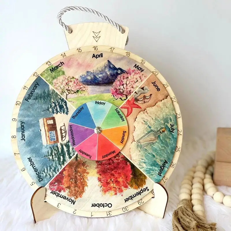 Настенный календарь на колесах, многоразовый календарь на четыре сезона, настенный календарь для всех сезонов, украшения для спальни, гостиной, кабинета