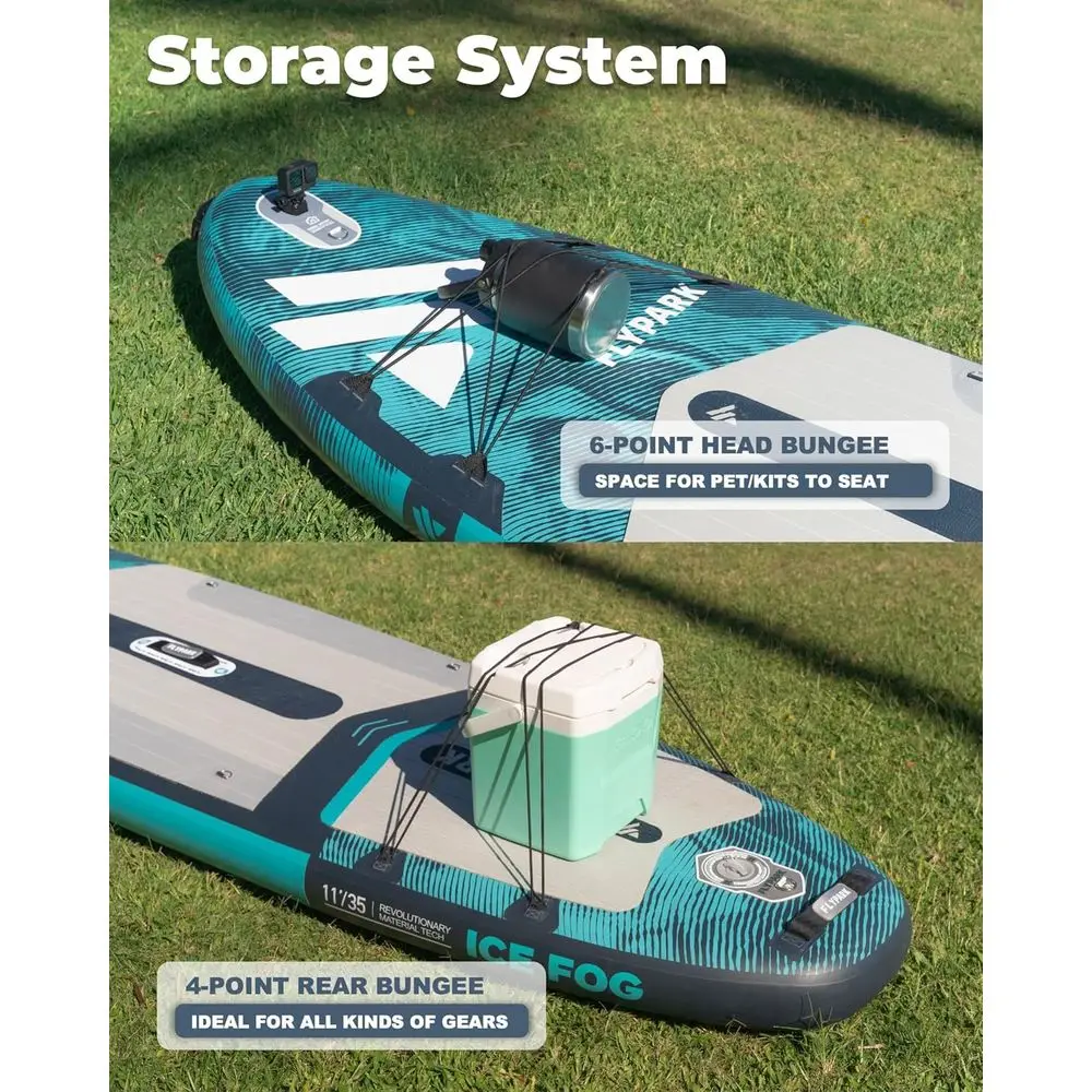 Family-Friendly 35 Wide Stable SUP Paddleboard, Supports 430lbs, for 3 People, with Camera Mount & Shoulder Strap