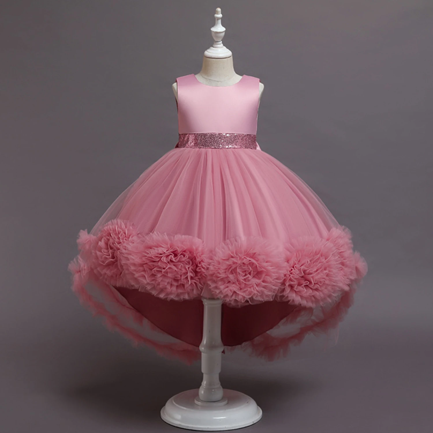 Impresionante vestido de lentejuelas con volantes para niñas pequeñas, fiesta de cumpleaños, ceremonia de graduación, vestido Formal de Pascua