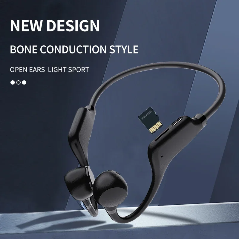 Bluetooth Headphone Sports Earphone Waterproof Wireless Headset w Microphone Ear-hook TWS Bass HIFI Stereo MP3 Support SD Card