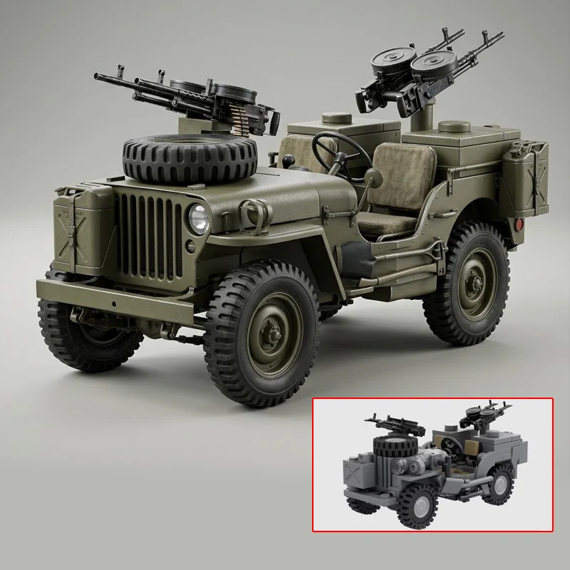 Военный разведывательный грузовик QWERT: Модель MOC, конструктор, военная техника, модульные технологии, подарки, праздничный набор для сборки, детские игрушки
