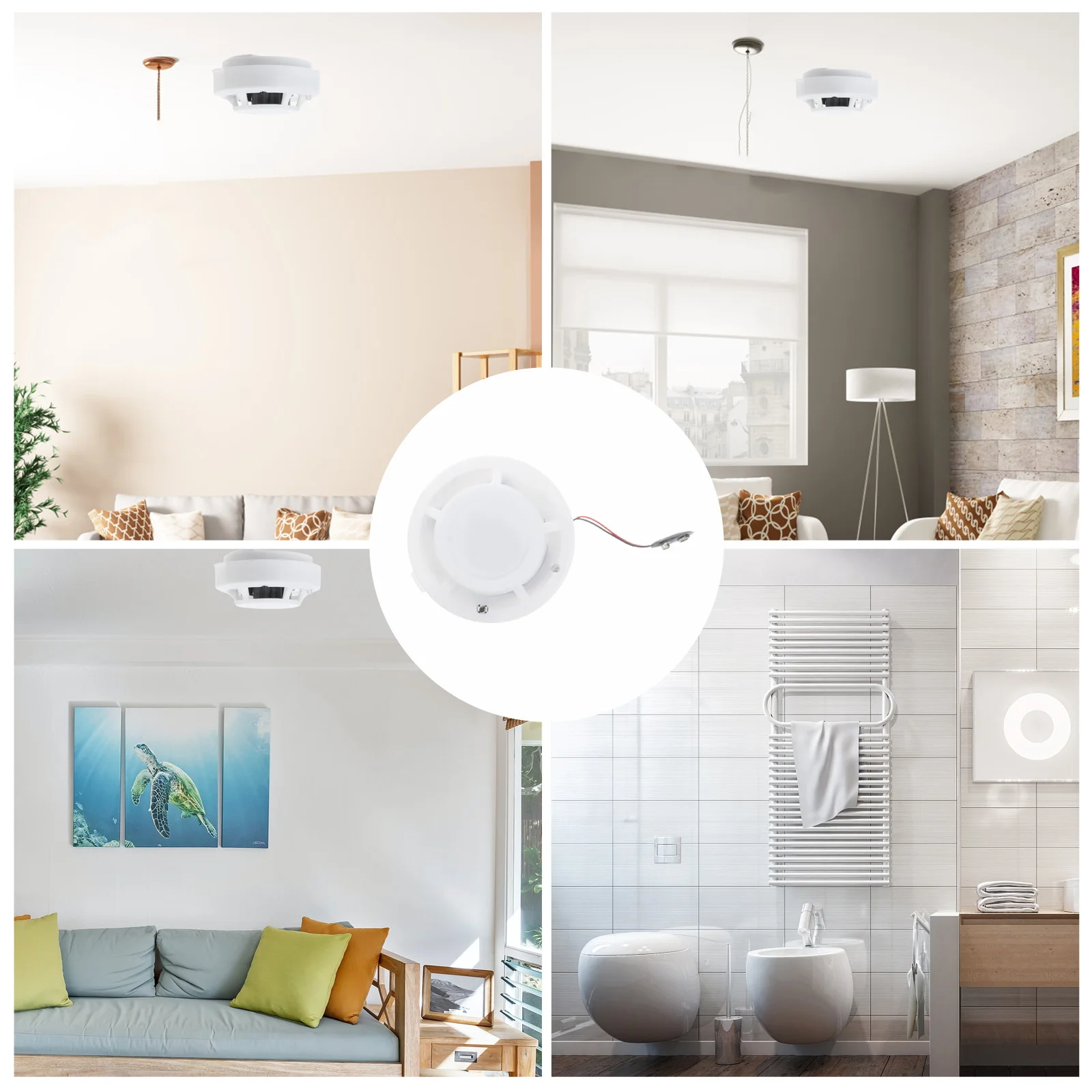 

Smoke Alarm Fire Safety Device Home Security With Photoelectric Sensor 85Db Alert Red Led Light For Home