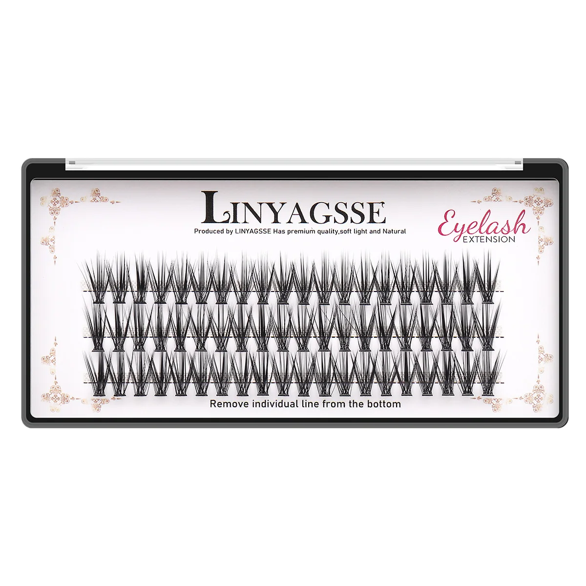 LINYAGSSE LN2350 L Curl Super Cluster Wimpernverlängerung Natürliche Nerz Wimpern Einzelne Wimpern Make-Up Werkzeuge Cilias Volumen – Detail 14